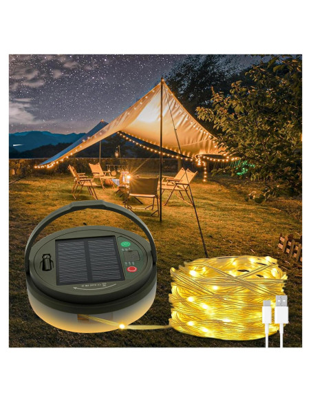Luces de Cuerda Solares TuoPuLife 10m 130 LEDs Impermeables