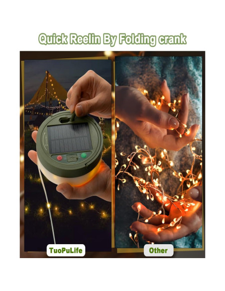Luces de Cuerda Solares TuoPuLife 10m 130 LEDs Impermeables