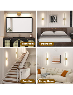 Lámpara de Pared LED Recargable Gift4U 80cm Dorado 2