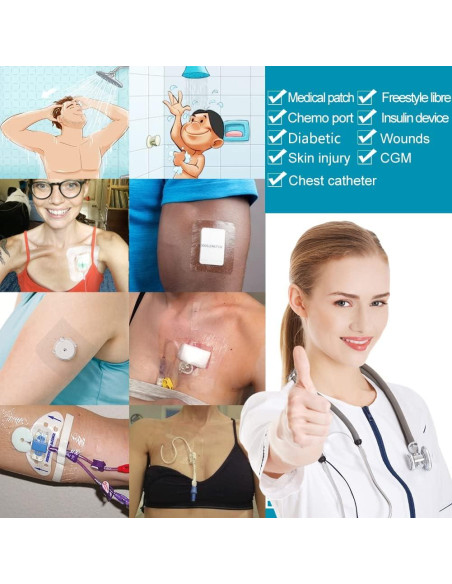 50 Vendajes Adhesivos Impermeables Hola Health 10x10 cm