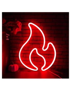 Luz de Neón LED Llama BK-Neon Life 30x23 cm Rojo