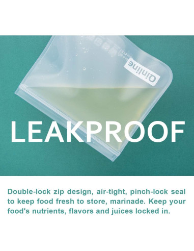 Bolsas Reutilizables Qinline 24 Piezas 1 Galón para Alimentos