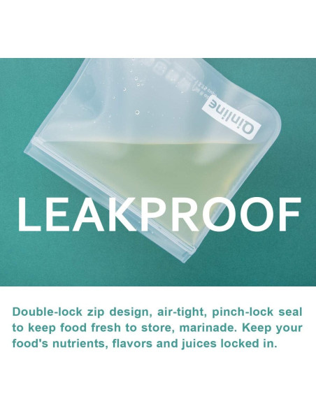 Bolsas Reutilizables Qinline 24 Piezas 1 Galón para Alimentos