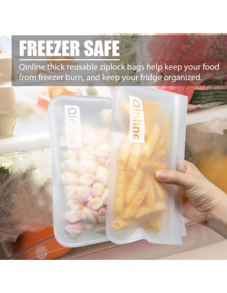 Bolsas Reutilizables Qinline 24 Piezas 1 Galón para Alimentos