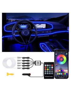 Luces LED de tira Jushope 5 en 1 RGB 600 cm para coche