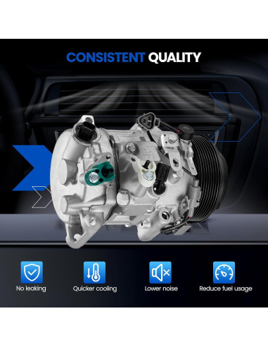 Compresor A/C SYKRSS 471-1017 para Lexus y Toyota 3.5L