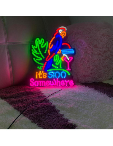 Rompecabezas LED Neon 47 Piezas Silicona LDGJ 40.6x33 cm