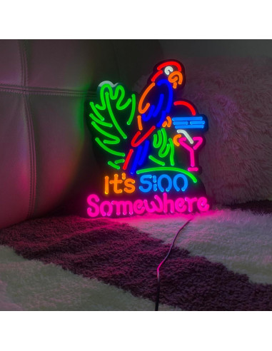 Rompecabezas LED Neon 47 Piezas Silicona LDGJ 40.6x33 cm