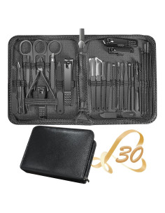 Juego de Manicura 30 en 1 RedFlow con Estuche de Cuero Rosa