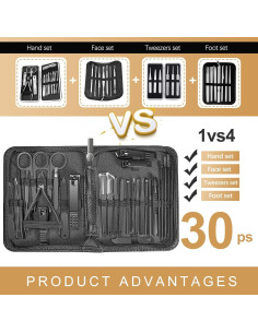 Juego de Manicura 30 en 1 RedFlow con Estuche de Cuero Rosa 2