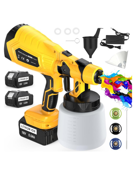 Pulverizador de Pintura Inalámbrico DEJUNPIOOL 1000ml 2 Baterías