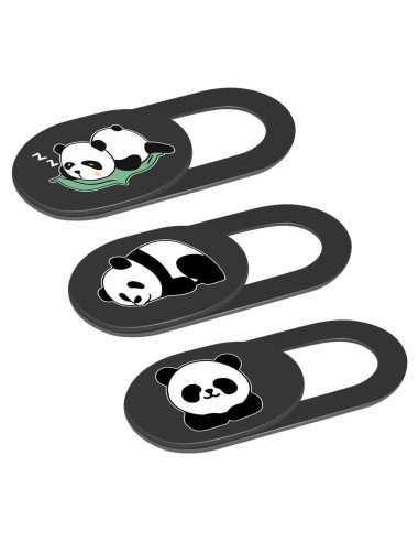 Cubierta deslizante para cámara de laptop HKDGYHON Panda Negra