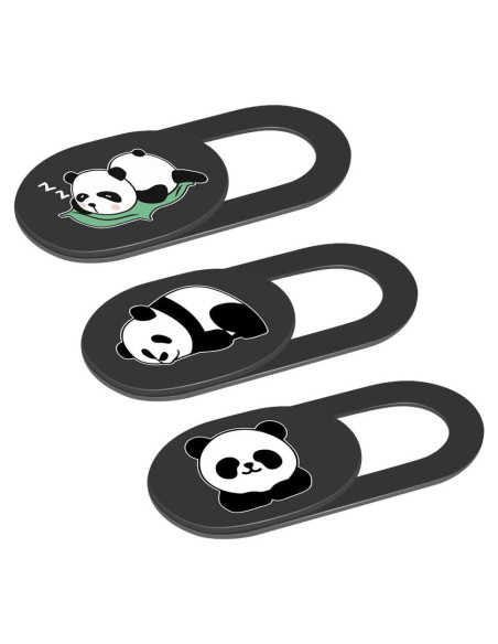 Cubierta deslizante para cámara de laptop HKDGYHON Panda Negra