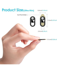 Cubierta deslizante para cámara de laptop HKDGYHON Panda Negra 2