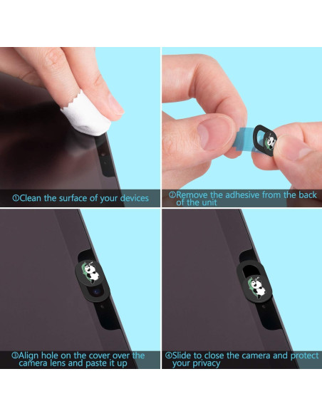 Cubierta deslizante para cámara de laptop HKDGYHON Panda Negra