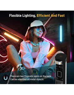 Luz de Tubo LED RGB GVM BX8C 40.6 cm Control Bluetooth 2