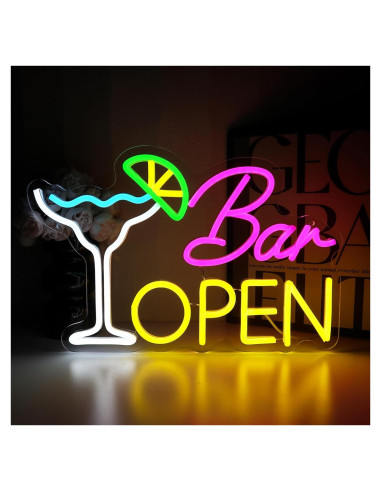Cartel Abierto de Neón LED PMCVYH 40x26.5cm USB Dimmable