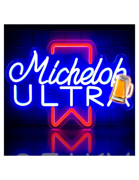 Luz de Neón LED de Cerveza Prosperify Azul 40x28 cm