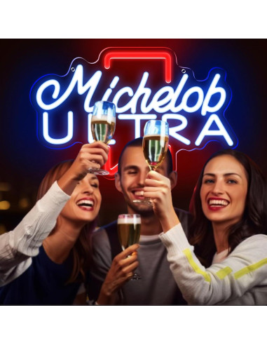 Luz de Neón LED de Cerveza Prosperify Azul 40x28 cm