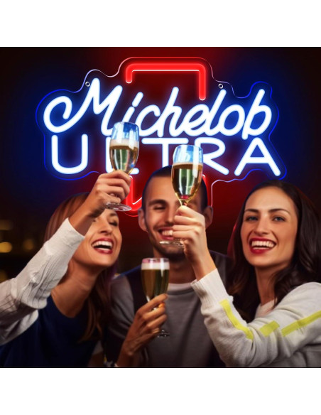 Luz de Neón LED de Cerveza Prosperify Azul 40x28 cm