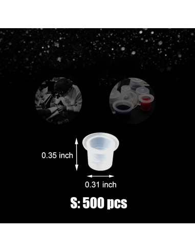 500 Capsulas de Tinta para Tatuajes Yuronam - Pequeñas