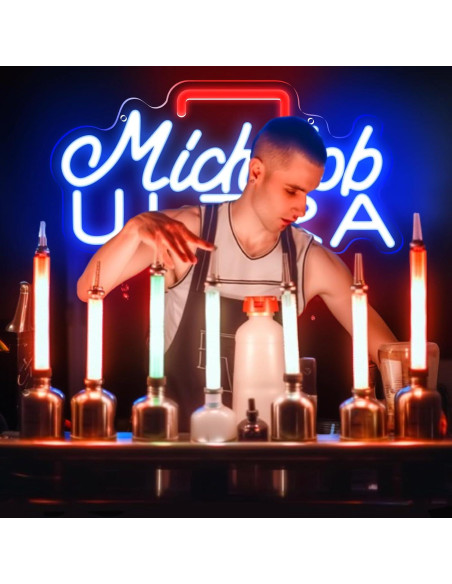 Luz de Neón LED de Cerveza Prosperify Azul 40x28 cm