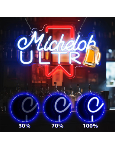 Luz de Neón LED de Cerveza Prosperify Azul 40x28 cm
