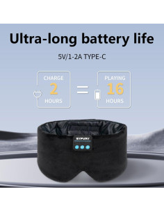 Máscara de Sueño Bluetooth SYPVRY con Auriculares Inalámbricos 2