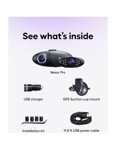 Cámara de tablero dual Nexar Pro 1080p FHD con visión nocturna