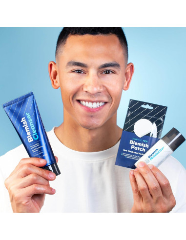 Kit de Cuidado Facial para Hombres Hanhoo - Limpiador 150ml, Hidratante 60ml, Parches 36 Unidades