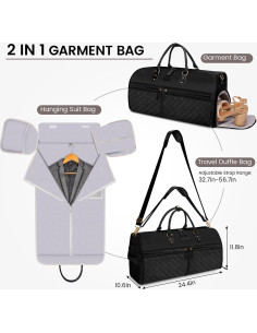 Bolsa de viaje tipo duffle Berrtybag 2 en 1 impermeable negra 2