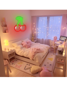 Letrero de Neón Cereza LED AYwyYjCh 22.86x19.81 cm Regulable 2