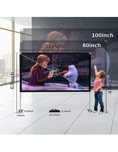 Pantalla de proyector portátil SKERELL 60" 16:9 HD con soporte 2