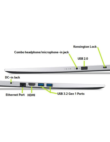 Laptop Acer Aspire 1, 15.6" FHD, Intel Celeron N4500, 12GB RAM, 256GB SSD