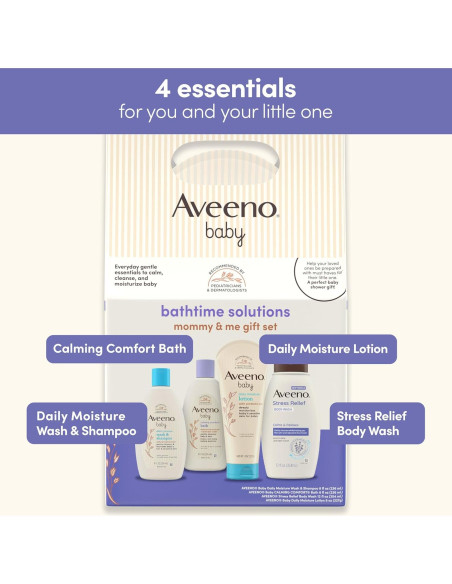 Set de Regalo Aveeno Baby Mamá y Yo - 4 Piezas para Baño