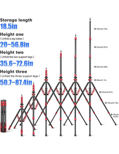 Trípode de Luz Ajustable Aluminio 222cm con Bolsa - MT-02S