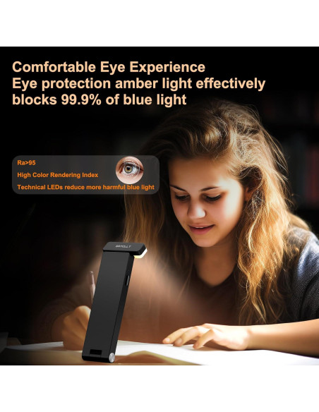 Luz de lectura recargable SRTCLLT 1500mAh 3 colores ajustables
