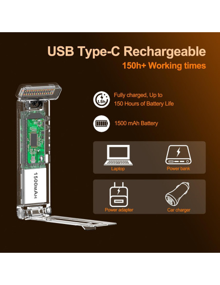 Luz de lectura recargable SRTCLLT 1500mAh 3 colores ajustables
