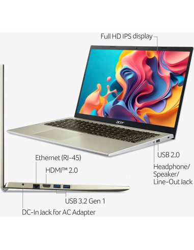 Portátil Acer Aspire 15.6" FHD, Intel Celeron N4500, 16GB RAM, 1TB SSD, Windows 11