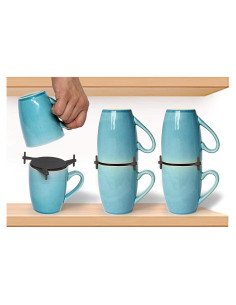 Organizador de Tazas ELYPRO - Apilador Expandible Negro