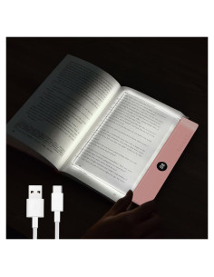 Luz de lectura LED recargable VEEKI rosa con 3 colores