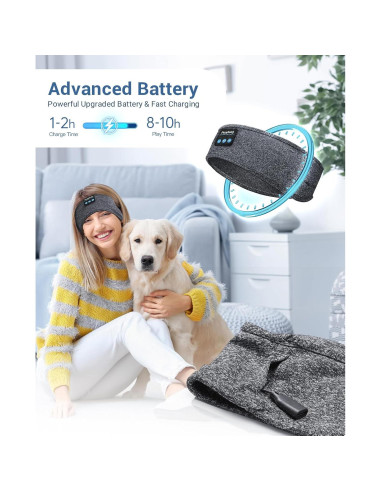 Auriculares para dormir Perytong Bluetooth Diadema Gris 0.64cm