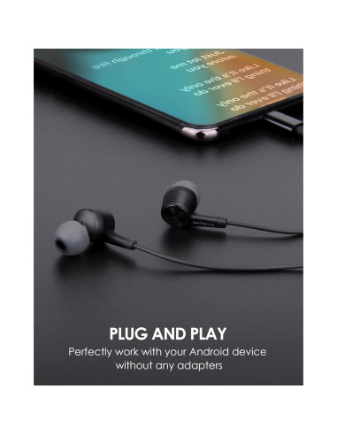 Auriculares In Ear USB Tipo C PALOVUE PV1CB con Micrófono