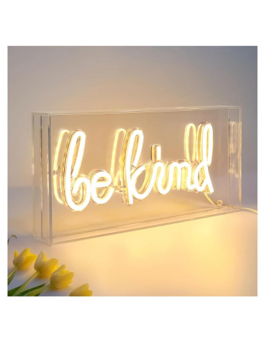 Señal de Neón Be Kind LED 30.48x15.24 cm con USB