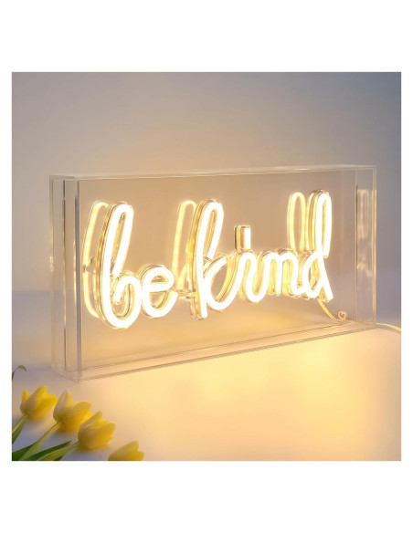 Señal de Neón Be Kind LED 30.48x15.24 cm con USB