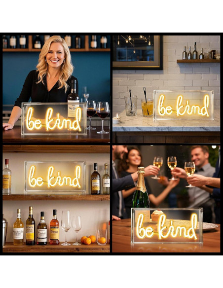 Señal de Neón Be Kind LED 30.48x15.24 cm con USB