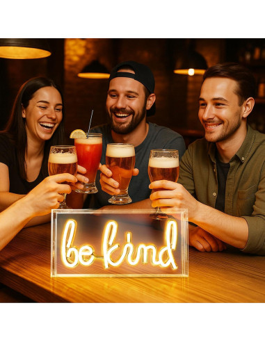 Señal de Neón Be Kind LED 30.48x15.24 cm con USB