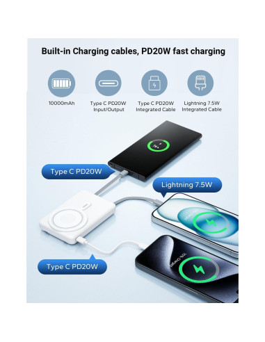 Cargador Portátil MagSafe 10000mAh Eazpower para iPhone y Apple Watch