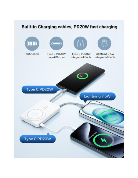 Cargador Portátil MagSafe 10000mAh Eazpower para iPhone y Apple Watch