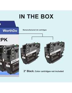 Cartuchos de tinta negra Brother LC401XL compatibles - Paquete de 2 2